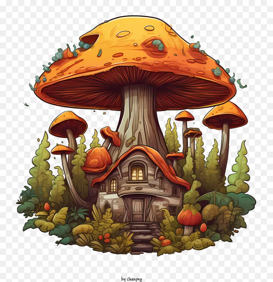 casa funghi di funghi foresta cottage - 