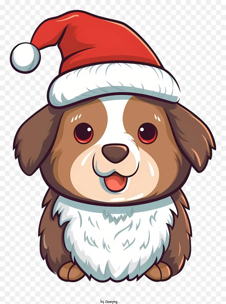 niedlichen Hund - Klarer, süßer Hund, der Weihnachtsmütze trägt, geeignet für verschiedene Projekte
