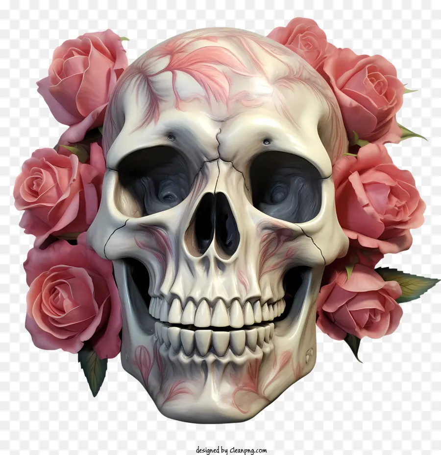 Skull Rose Skull Roses Day of the Dead Decoration - 