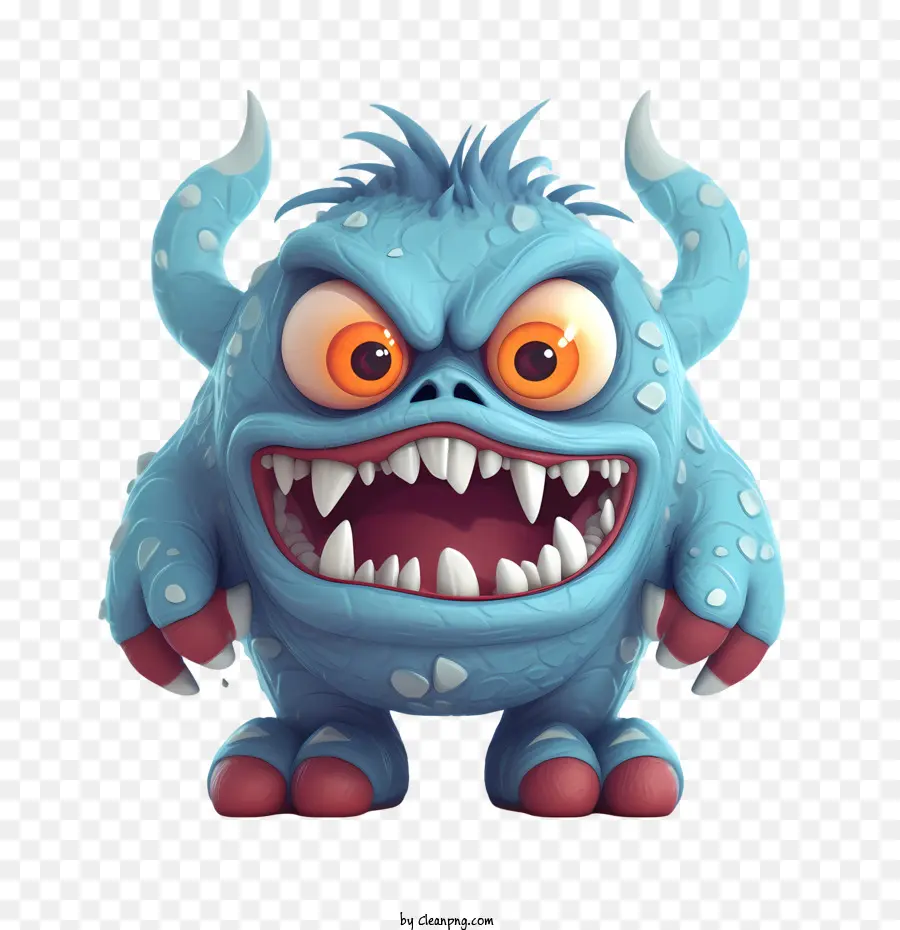 monster cute scary blue monster