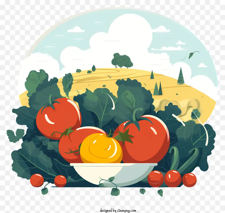 Landwirtschaftsgemüse Früchte frischer Teller mit Gemüse - Reichlich Farmszene mit frischem Gemüse und Ernten