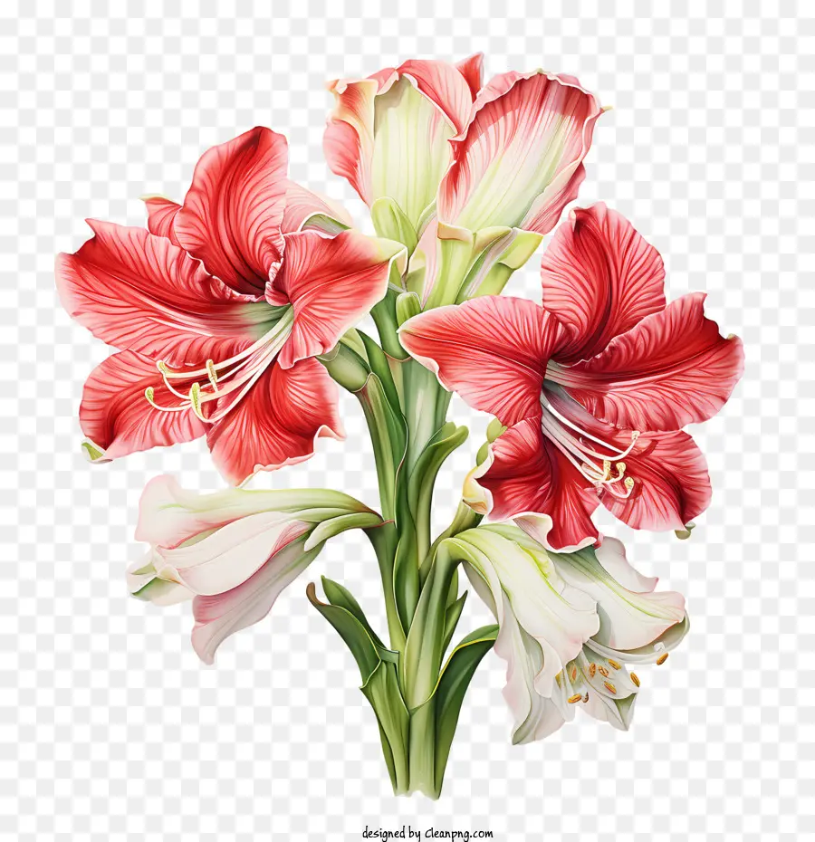 Bouquet bianco Amaryllis Flower Red White - 
