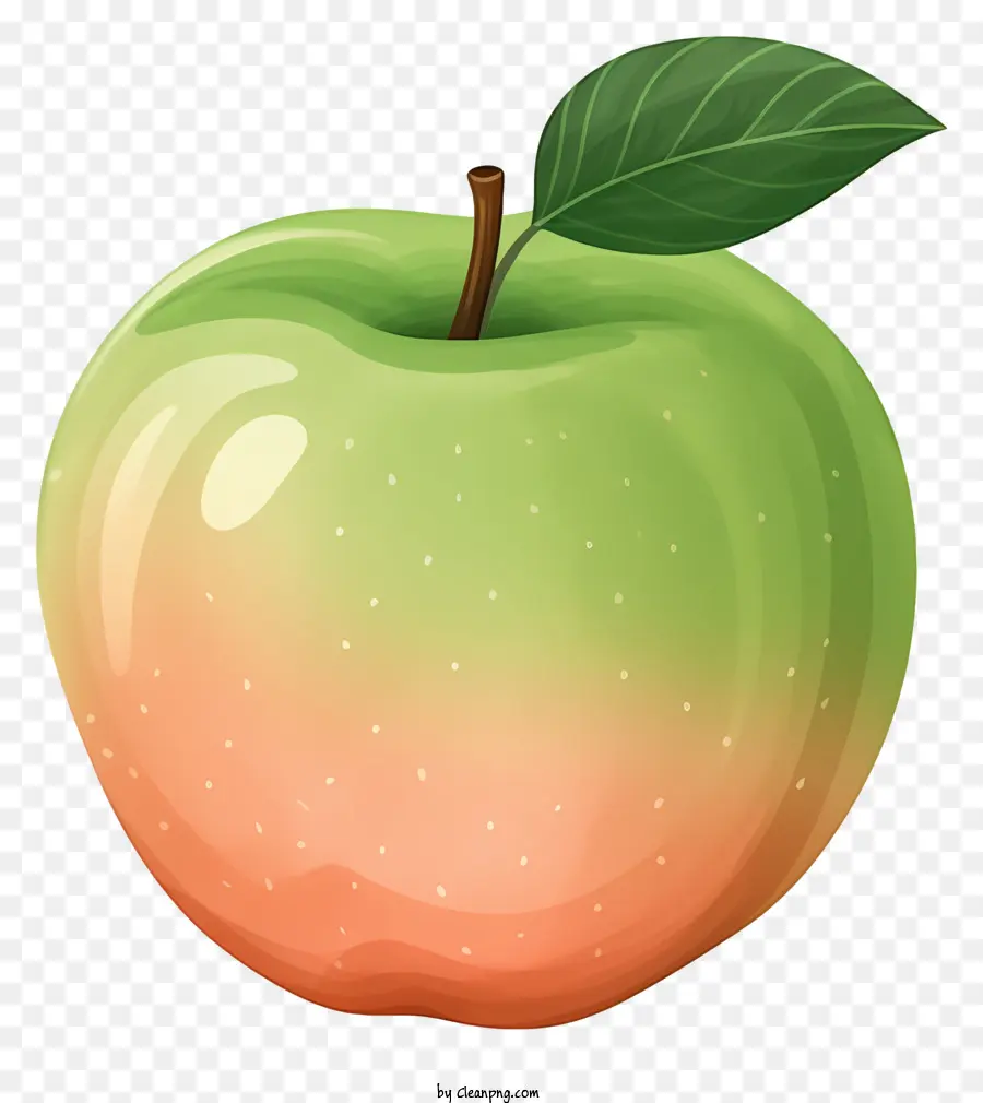 Orange - Bild von glänzendem grünem und orangefarbenem Apfel