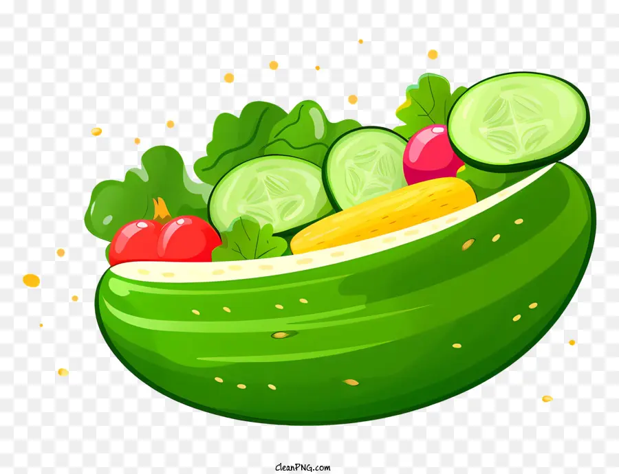 Dưa chuột xanh cắt lát cà chua cà chua - Hình ảnh salad dưa chuột với nhiều loại rau và kem chua khác nhau