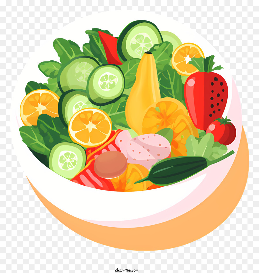 nền trắng - Hình ảnh thực tế của trái cây và rau quả trong bát