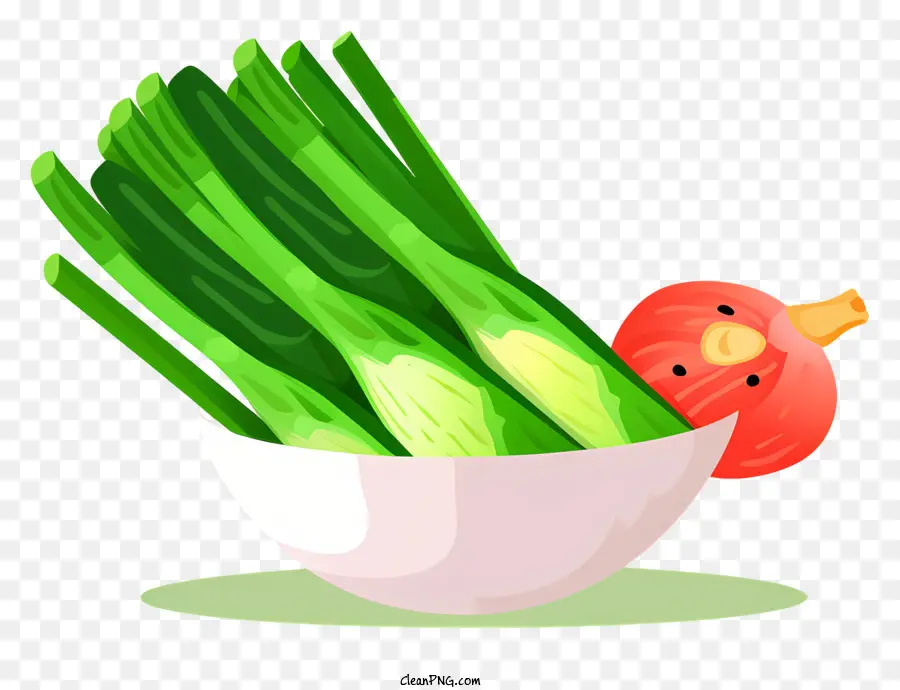 grüne Zwiebeln in Scheiben von Zwiebeln frische Zwiebeln kochten Zwiebeln Salat Zwiebeln - Geschnittene grüne Zwiebeln und roter Pfeffer auf weißem Hintergrund