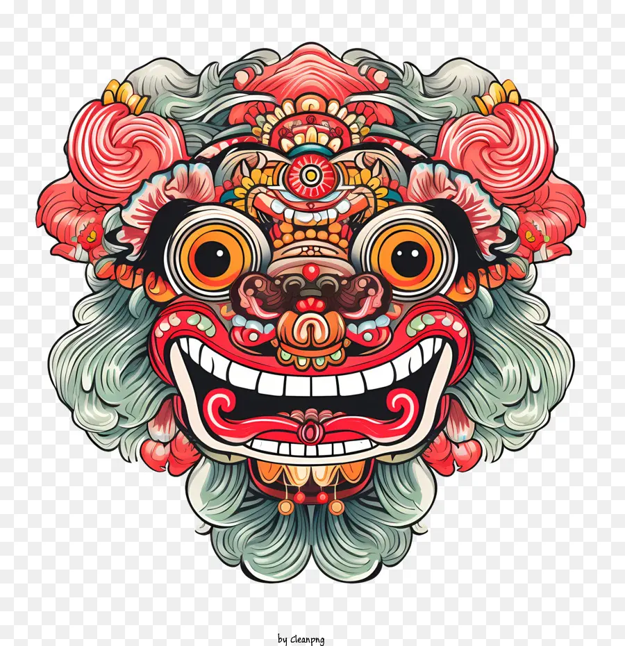 chinese lion dance head lion ornate artistic decorative