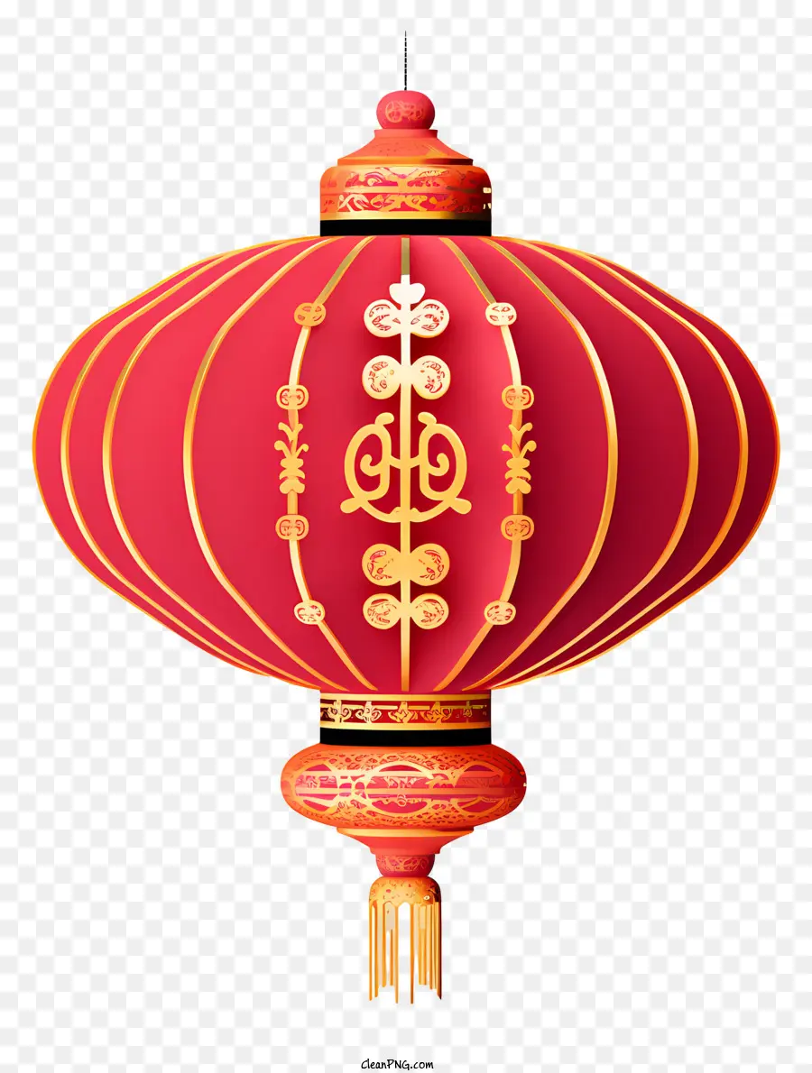 chinesische Laterne - Rote und Gold chinesische Laterne mitten in der Luft