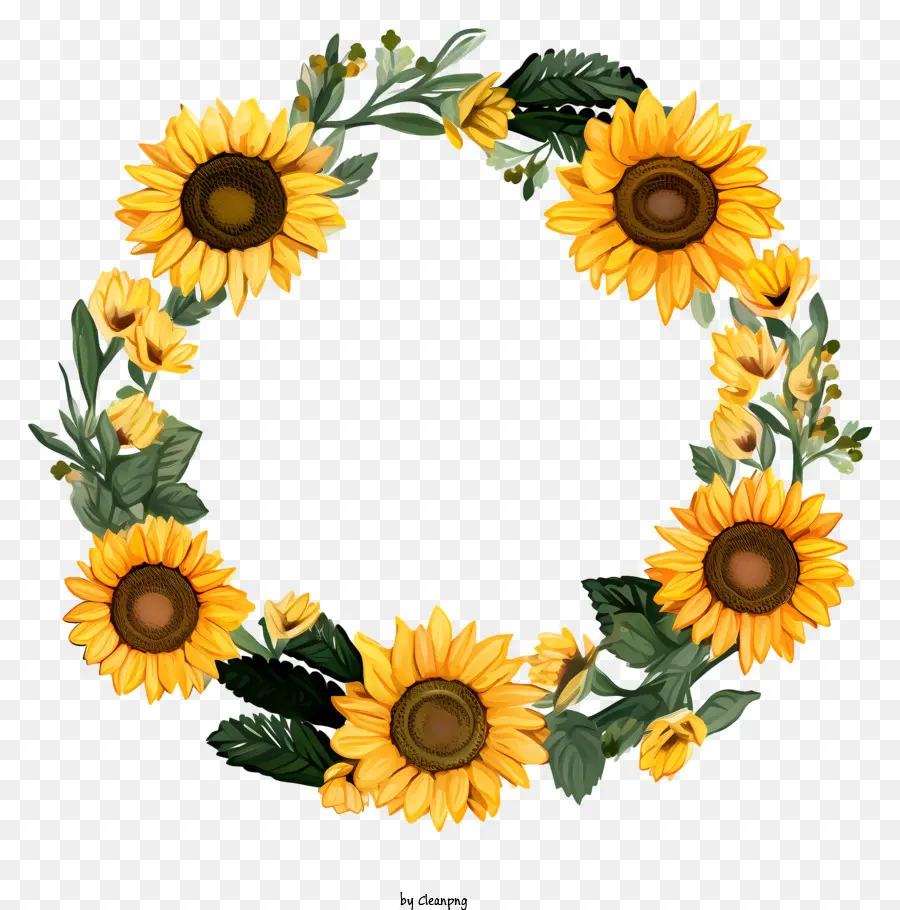 Blumen Kranz - Ein Sonnenblumenkranz mit leerer Mitte