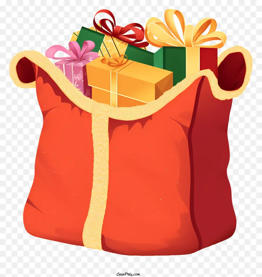 hộp quà - Túi quà màu đỏ với những món quà được gói bên trong