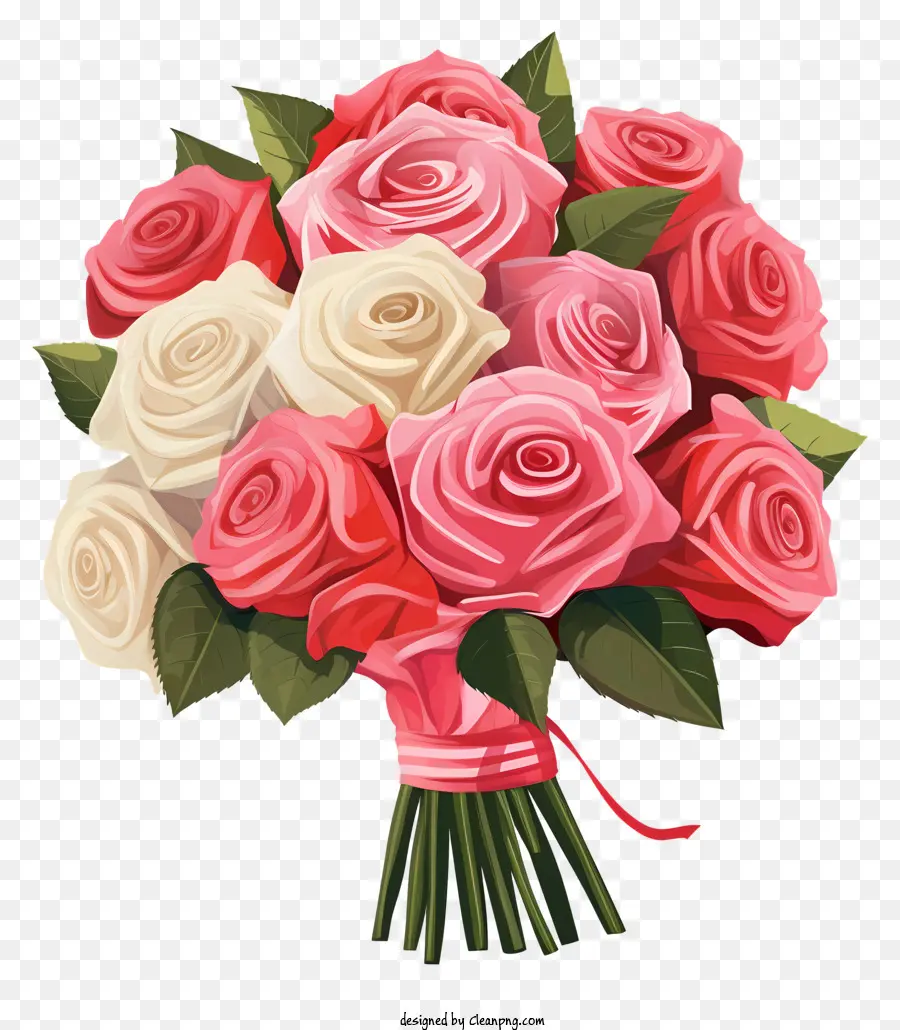 rosa Rosen - Rosa und weiße Rosen in einer Vase