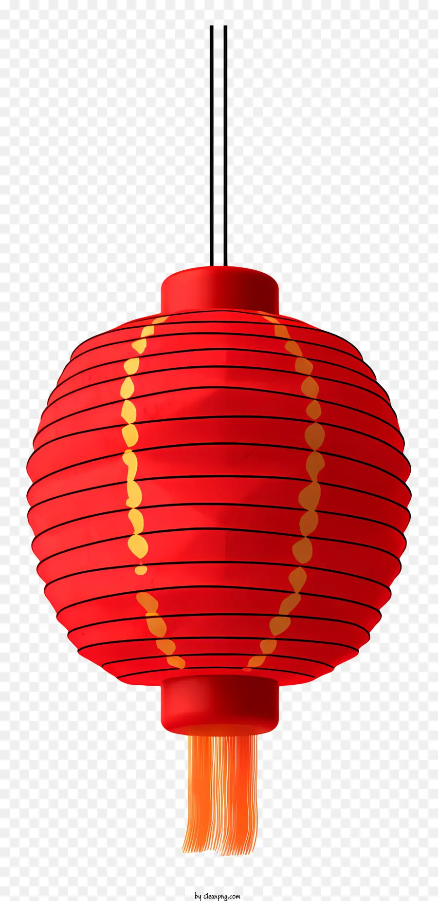 chinesische Laterne - Rote Laterne mit Golddesign hängt an Schwarz hängen