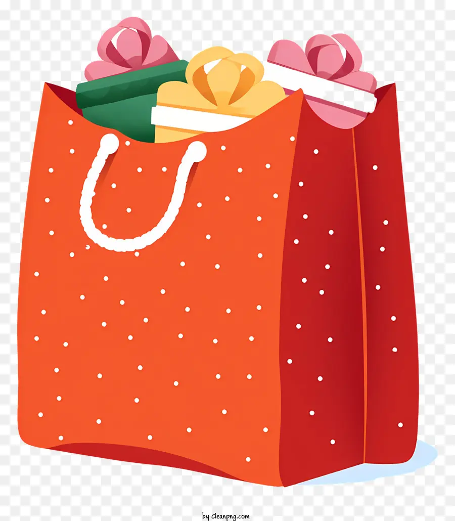 túi mua sắm - Túi mua sắm màu đỏ với quà tặng màu hồng và trắng