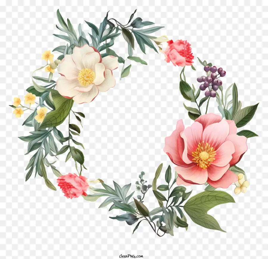 florales Design - Kranz aus rosa und weißen Blumen