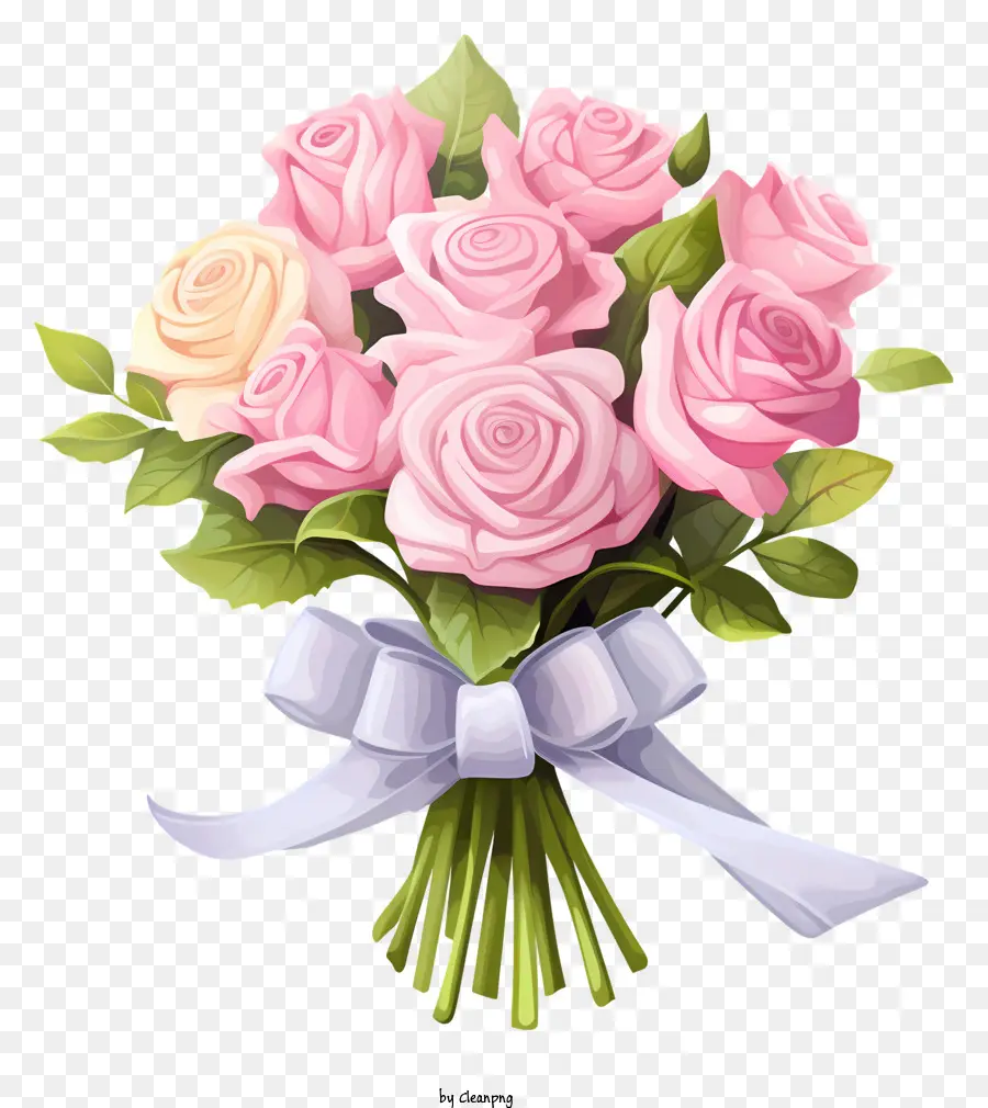 hoa hồng - Bóng hoa hồng hồng với sự sắp xếp xếp tầng và ruy băng