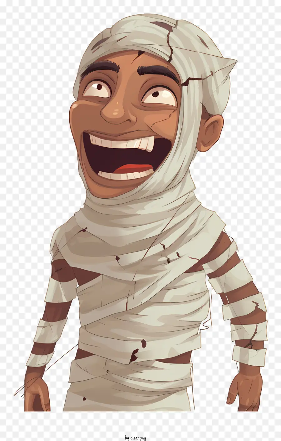 Cartoon Man Verband auf Gesicht schelmisches Lächeln älterer Mann spielerischer Ausdruck - Cartoon -Mann mit Verband und schelmischem Lächeln
