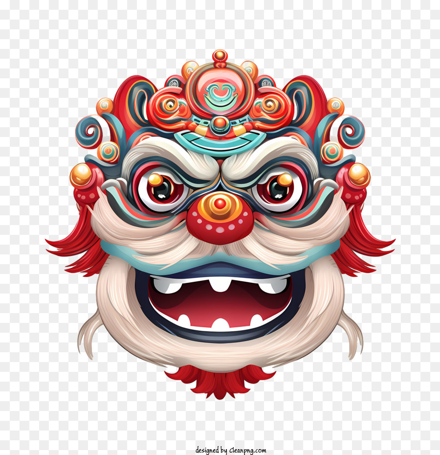 chinesischer Löwen -Tanzkopf Löwen Maske Chinesische Maskenmaske Löwe - 