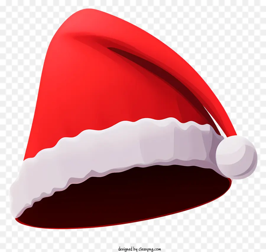 Weihnachtsmann Hut - Rot -weißer Weihnachtsmütze auf schwarzem Hintergrund
