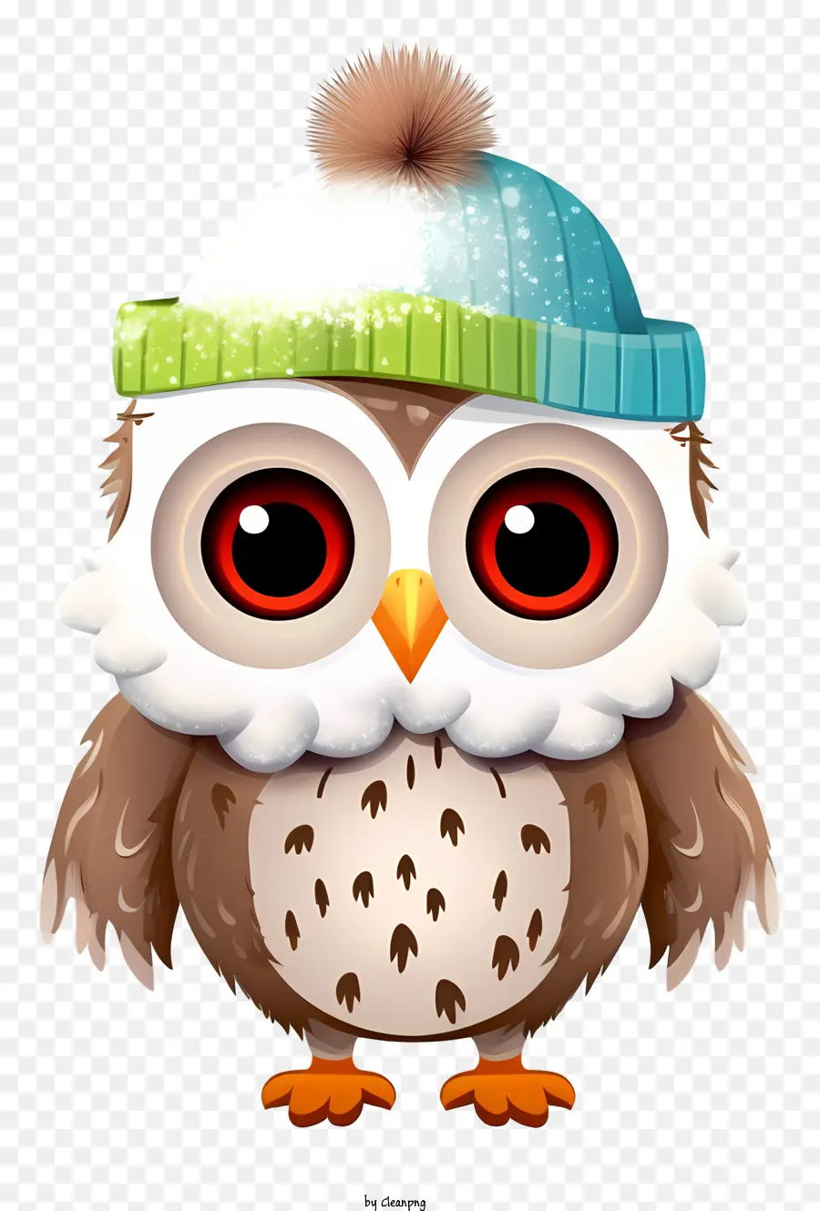 đeo kính - Phim hoạt hình Owl với kính và nắp dệt kim