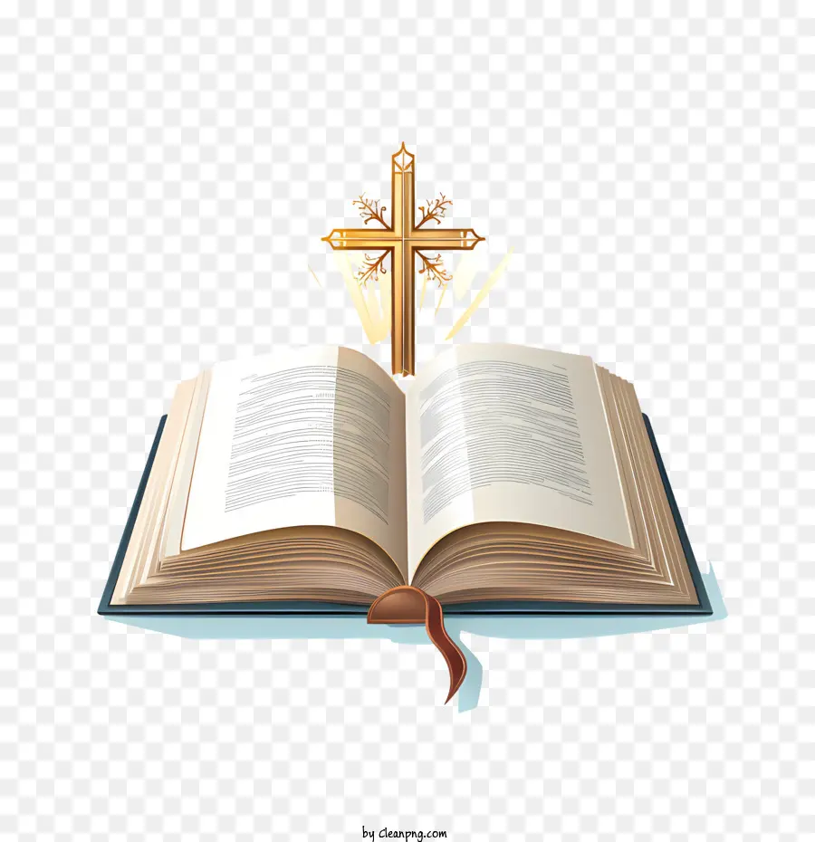 Bibbia con croce Bibbia Croce Simbolo religioso Libro sacro - 