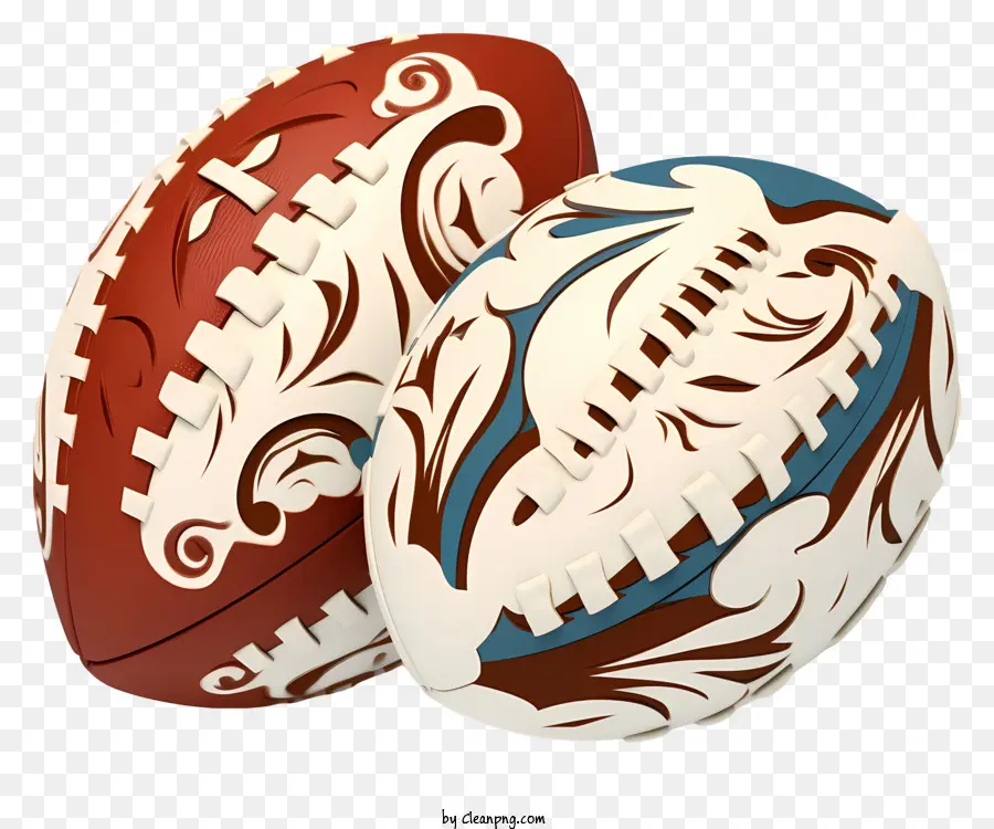 football geometric pattern brown football red and white design native american art style