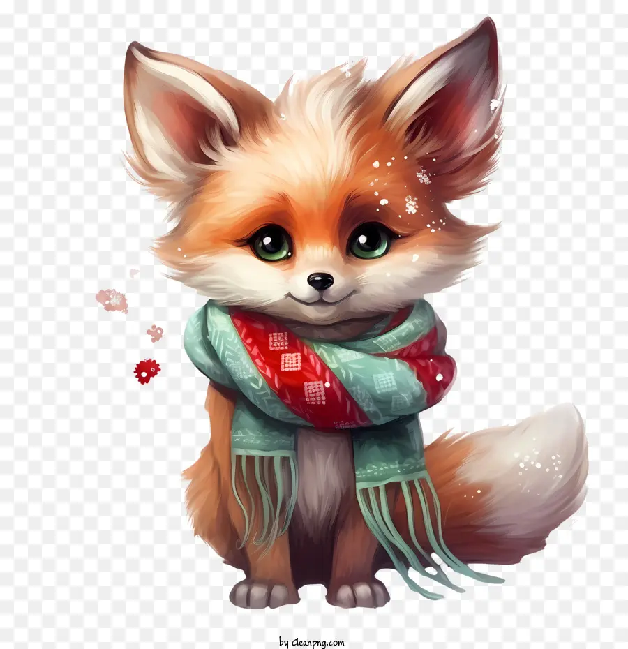 christmas fox adorable cute fox furry