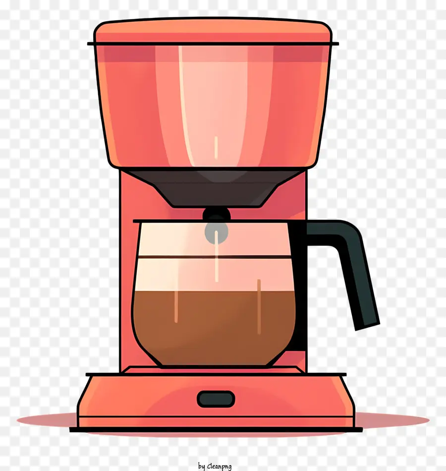 rosa Kaffeemaschine schwarze Kaffeemaschine Glas Frontkaffeemaschine Schwarze Flüssigkaffeemaschine Zylindrische Kaffeemaschine - Rosa und schwarze Kaffeemaschine mit Flüssigkeit