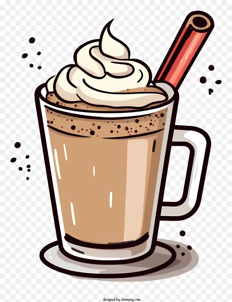 hot chocolate whipped cream cinnamon stick marshmallows chocolate syrup