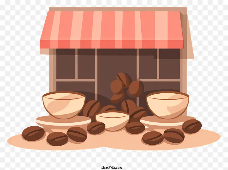 cửa hàng cà phê - Quán cà phê với cốc và bình cà phê