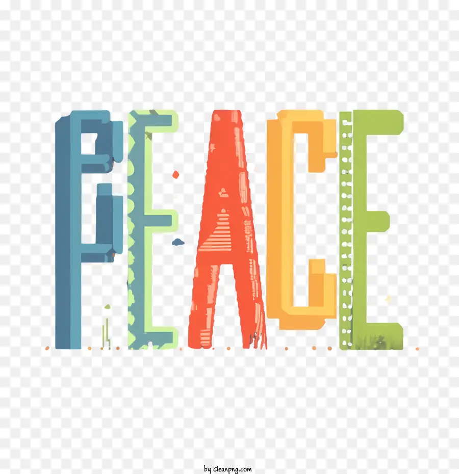 peace peace cities colorful typography
