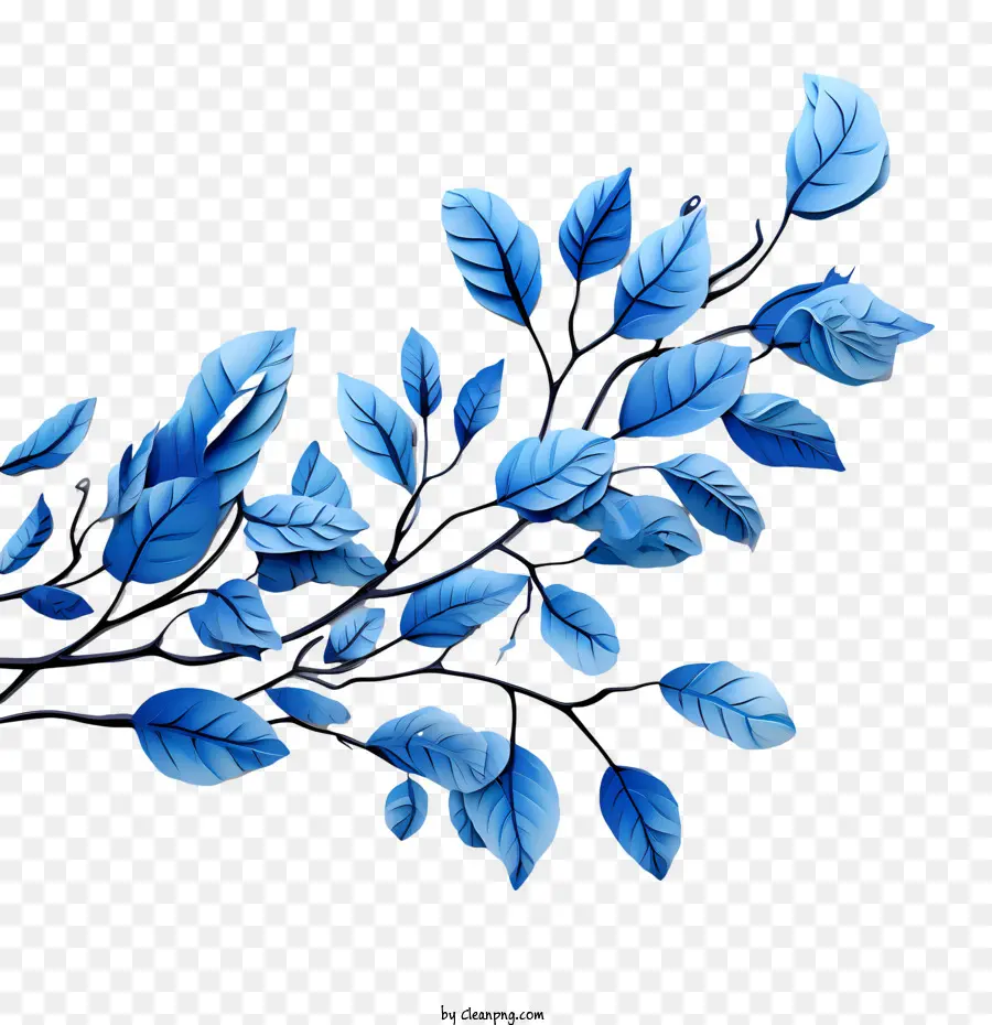 Blaue Blätter Blumen Blätter Zweig blau - 