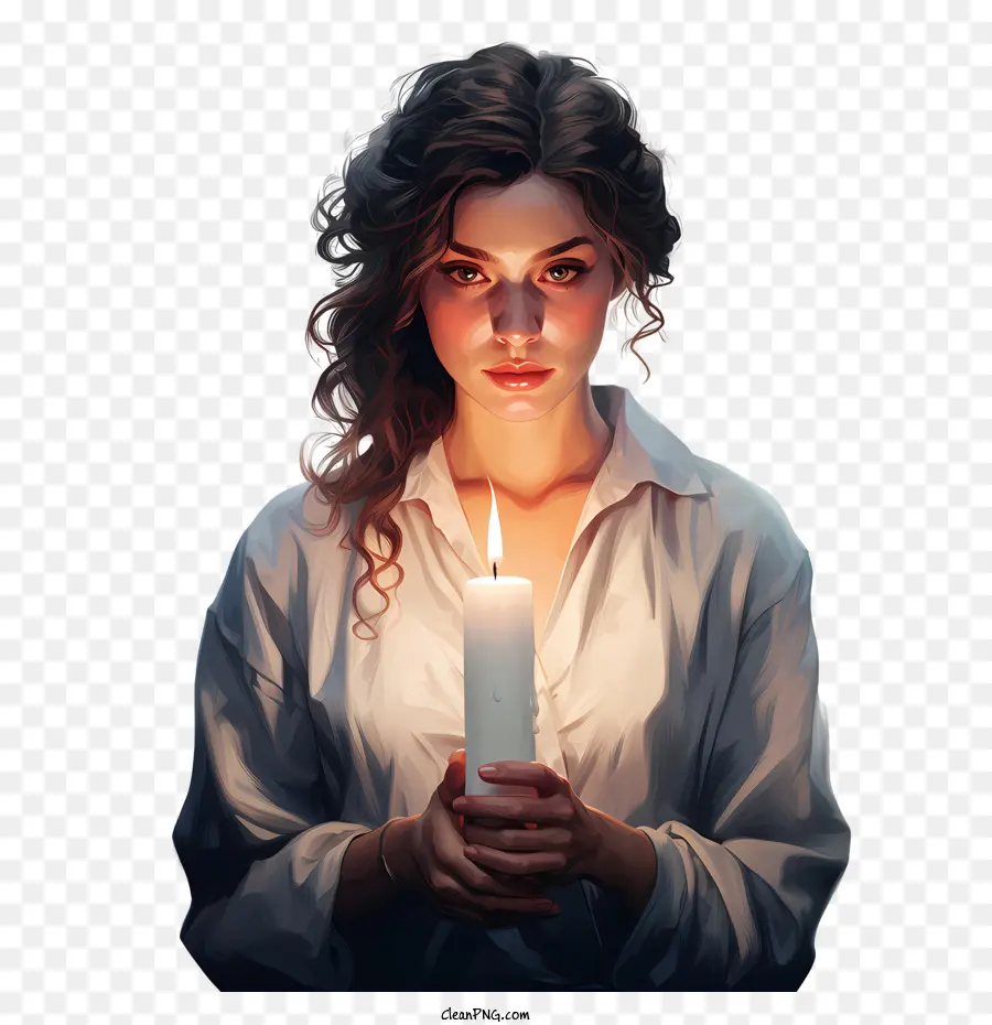 commemorate with candle woman candle white shirt lit candle