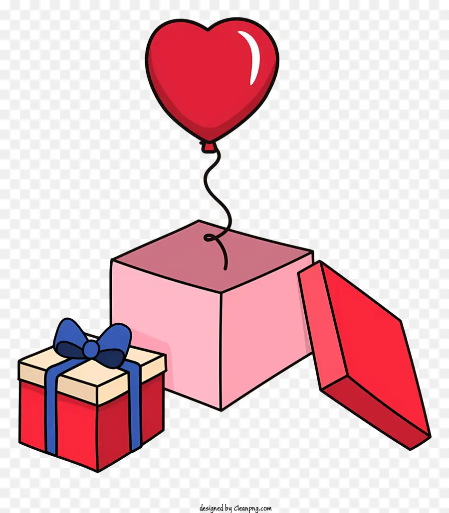 Valentinstag Geschenke herzförmige Box Ribbon-Kisten rot gewickelte Kisten herzförmiger Ballon - Pink Heart Box mit Band, rote Geschenke, Ballon