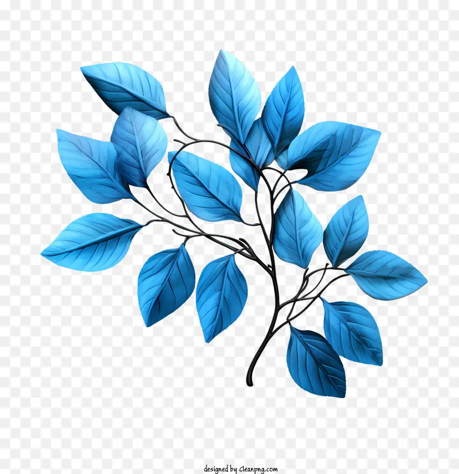 blue leaves tree leaves blue dark background