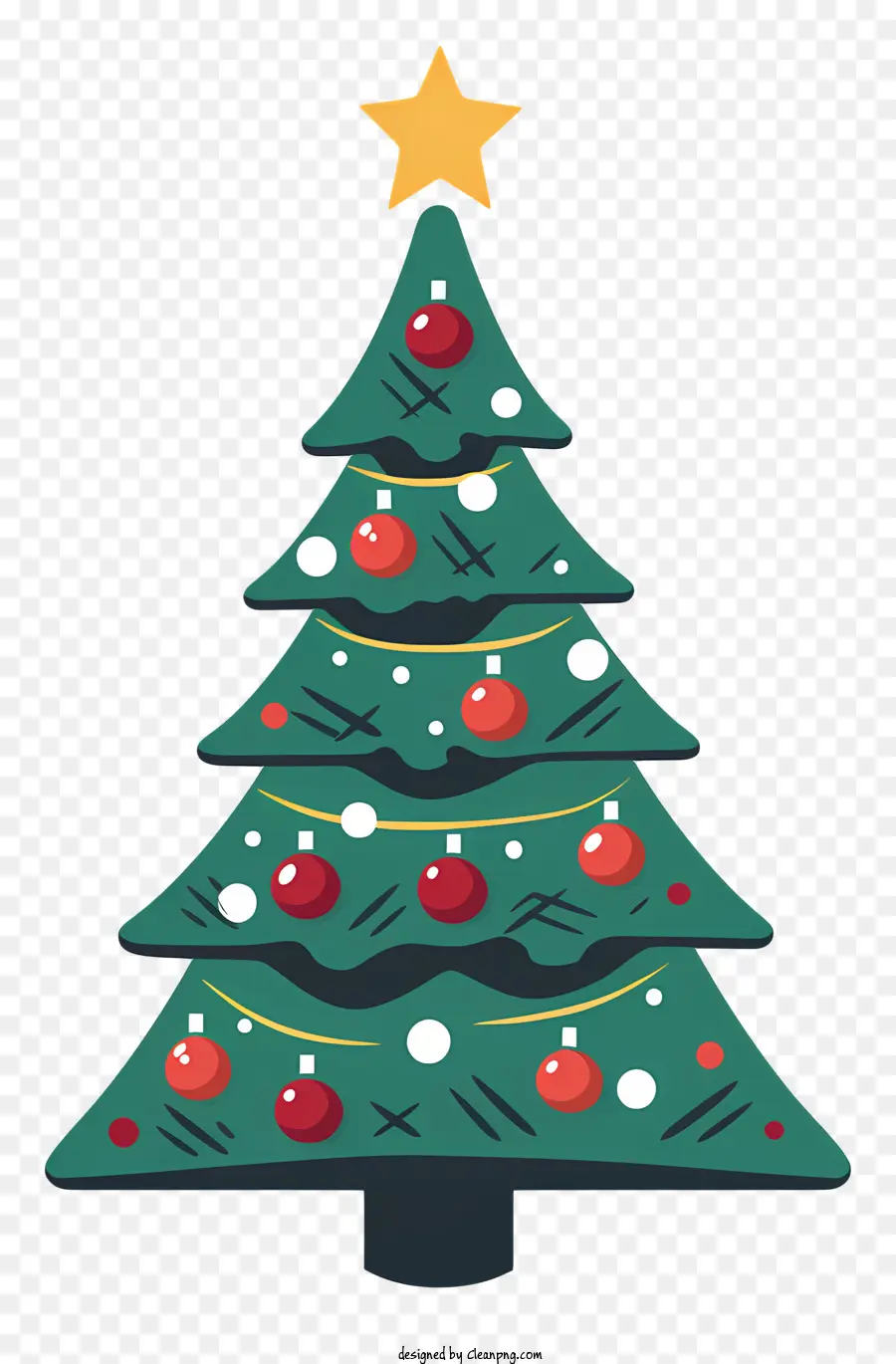 cây giáng sinh - Cây Giáng sinh được trang trí với đồ trang trí vàng và ngôi sao