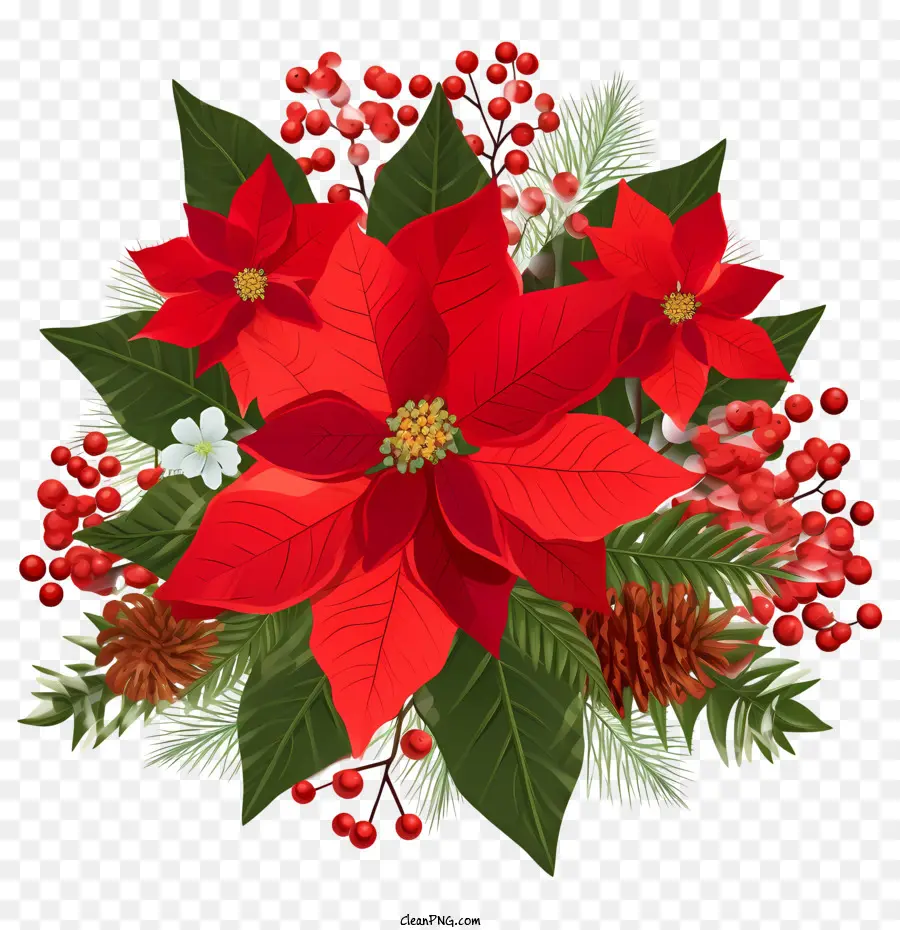 poinsettia flower potted poinsettia red poinsettia holiday decoration wreath