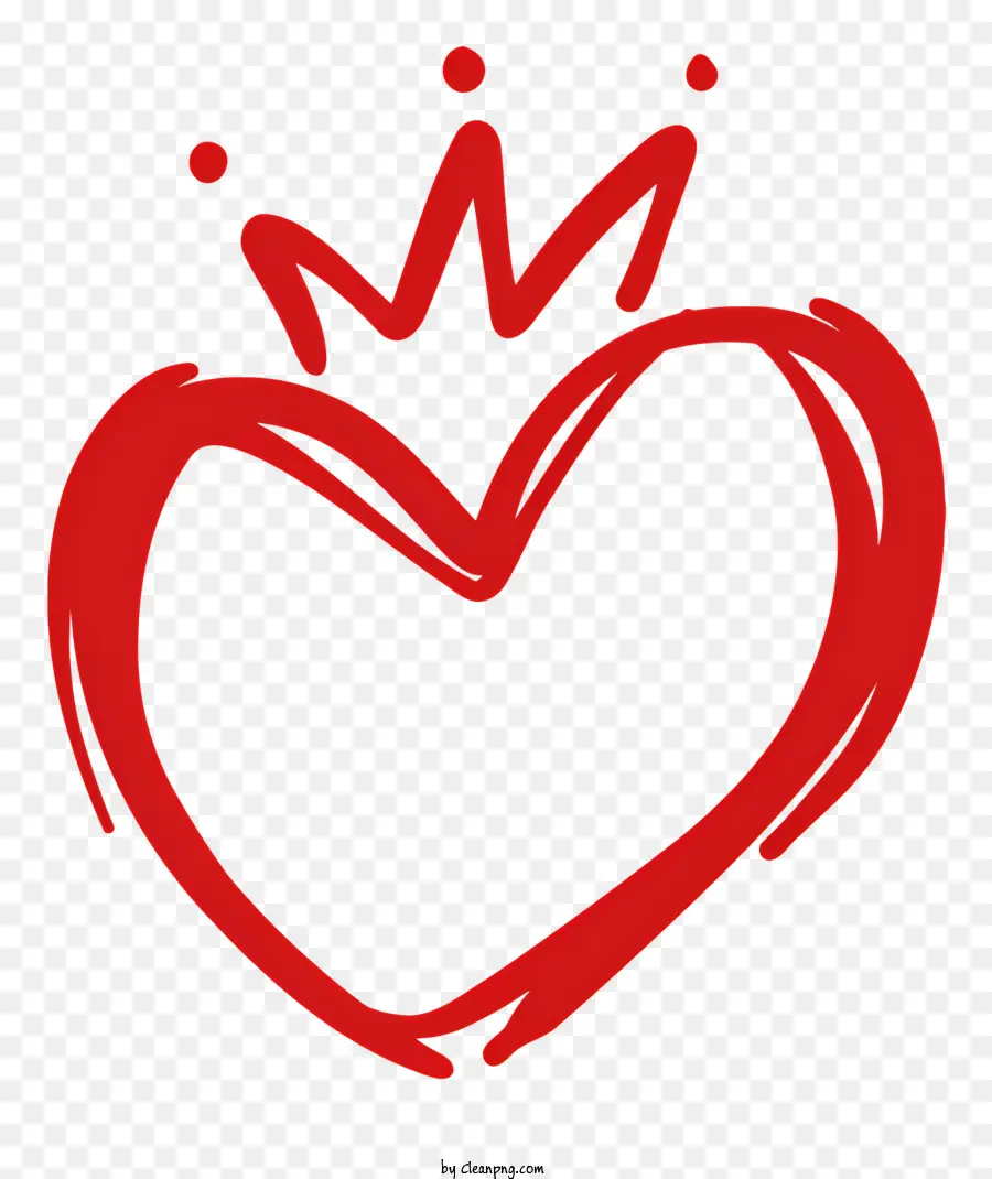 Krone - Rotes Herz mit Krone repräsentiert Liebe und Könige