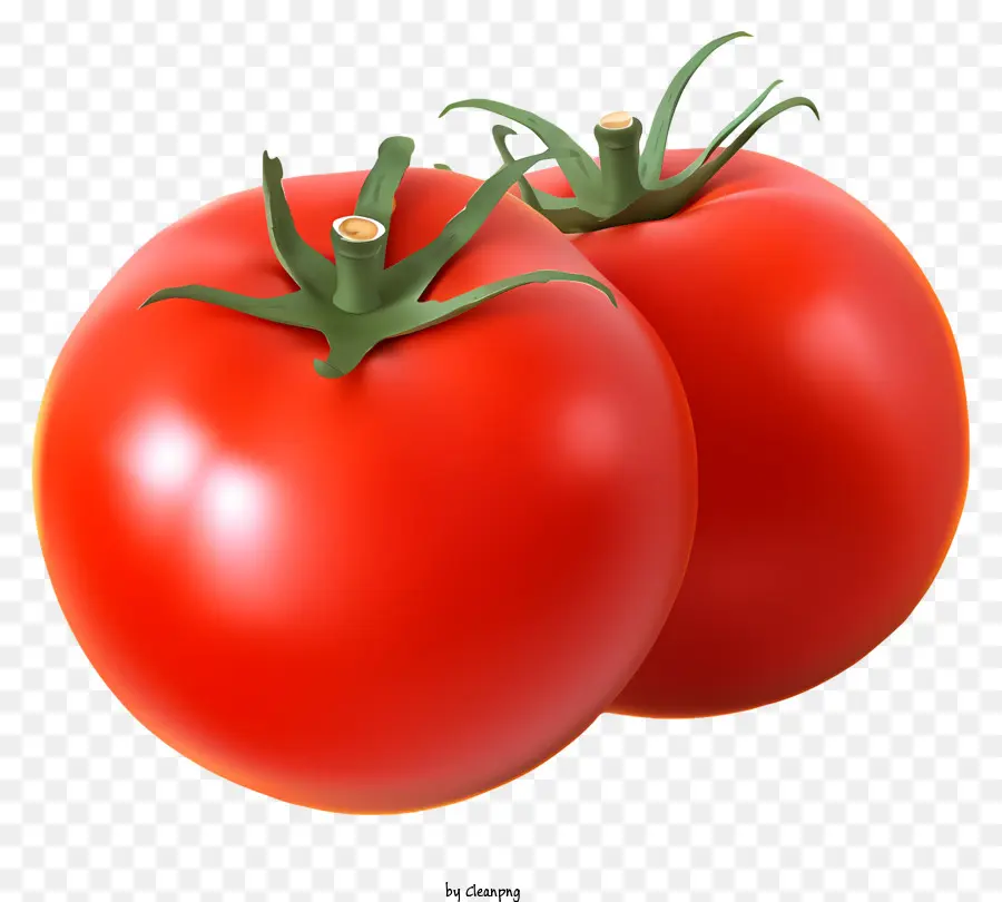 Tomaten rote Tomaten Stiele entfernt symmetrische Arrangement Tomatenpaarung - Symmetrische Anordnung von zwei großen roten Tomaten
