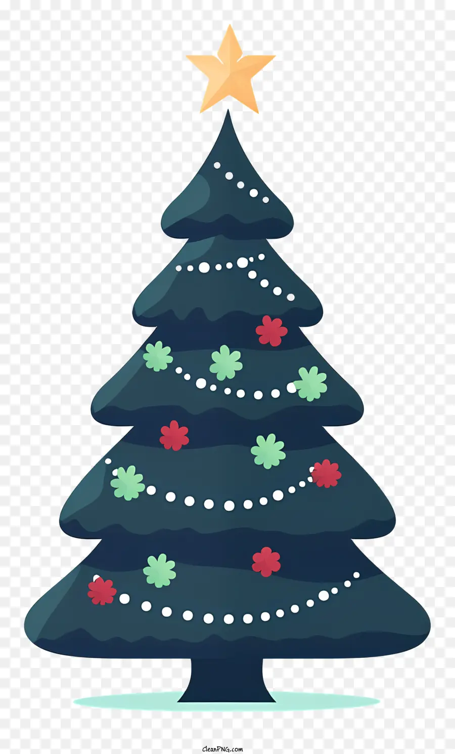 Weihnachtsbaum - Blauer Weihnachtsbaum mit Sternen und Glocken