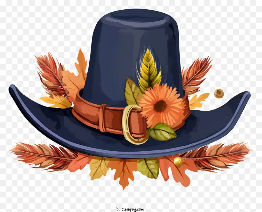 foglie di autunno - Cappello da cowboy a tema autunno con foglie colorate