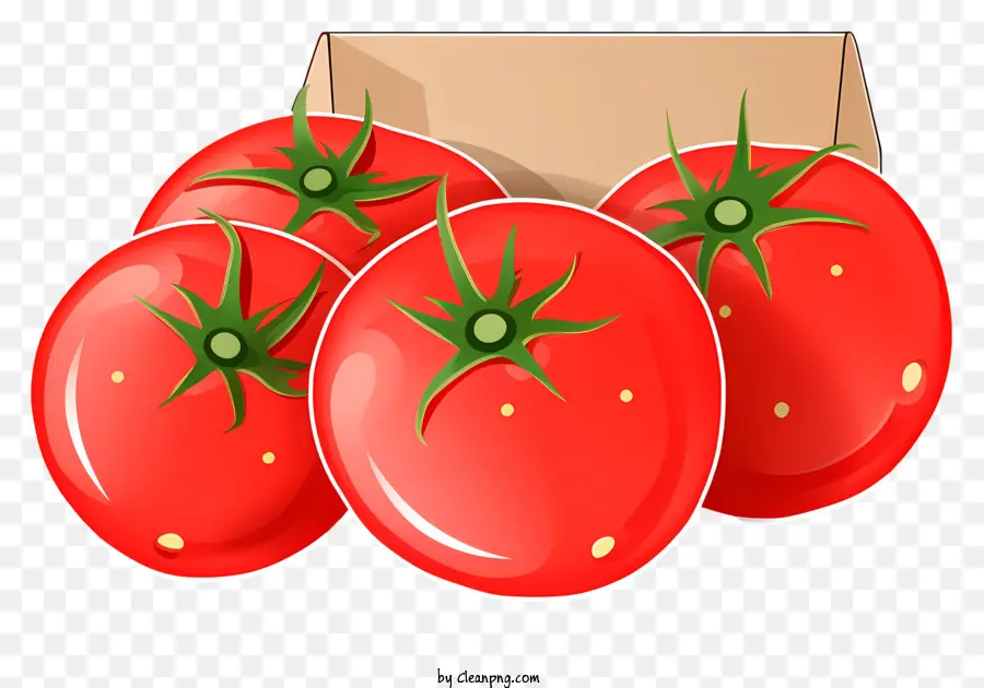 gefallene Blätter - Drei reife Tomaten auf schwarzem Hintergrund