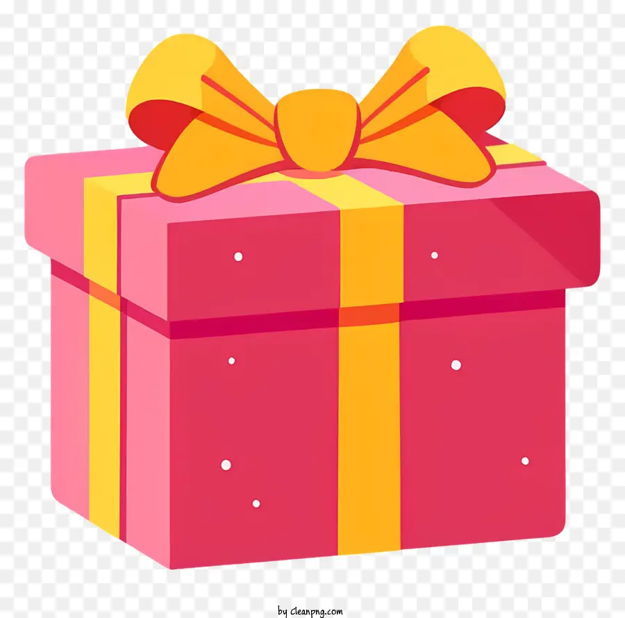 scatola regalo - Scatola regalo rosa con fiocco a nastro giallo