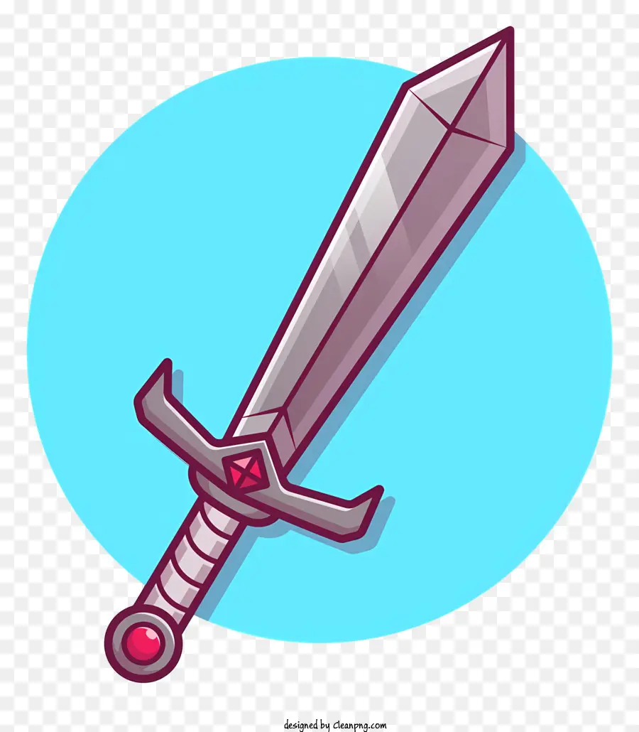 Spada disegno a matita disegno in metallo bordo tagliente bordo piccolo forma del coltello - Disegno di una spada in metallo con gioiello rosa