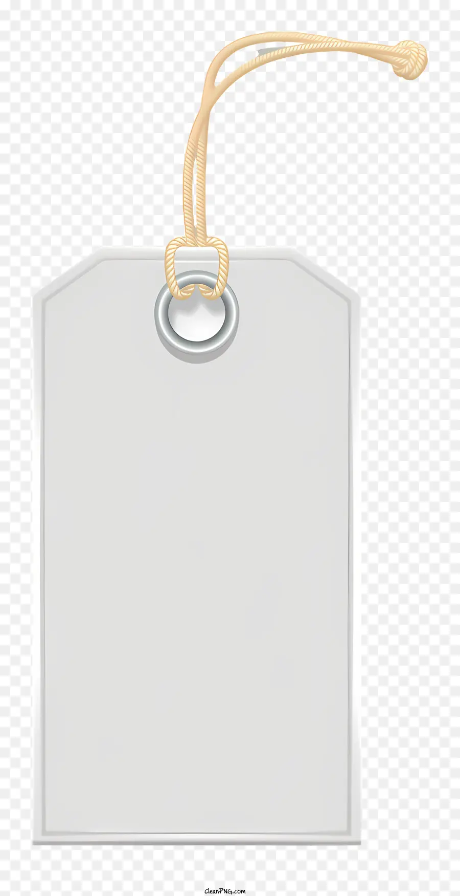 tag in metallo tag plastica tag bianco tag corda tag sospeso - Tag bianco appeso dalla corda sullo sfondo nero