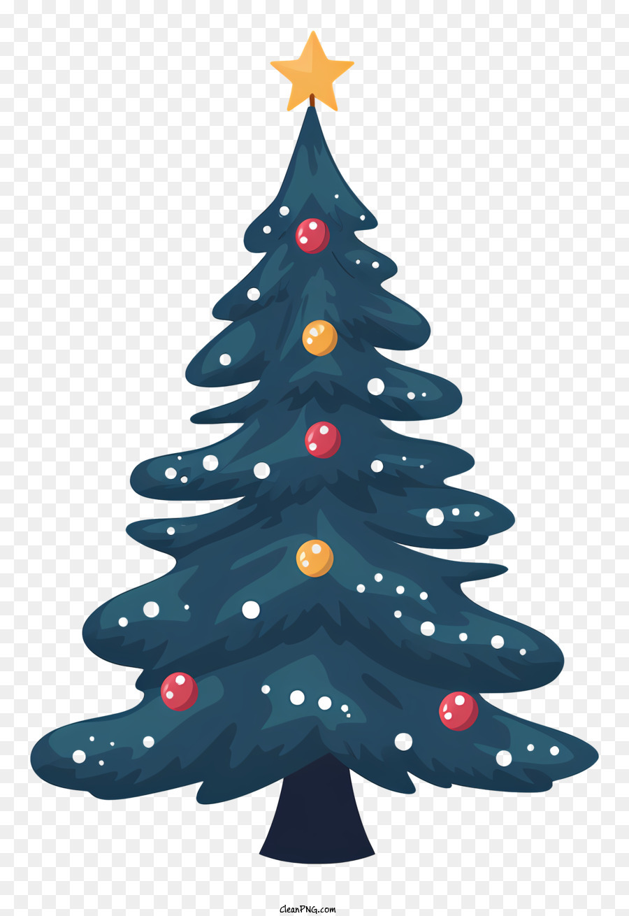 blu albero di natale - Albero di Natale blu con ornamenti multicolori