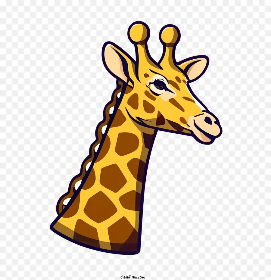 cartoon giraffa giraffe head profile long neck
