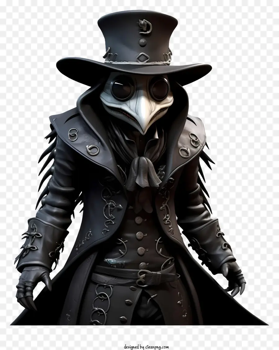 Cappello a cilindro - Carattere scuro e misterioso in cappotto nero e cappello a cilindro