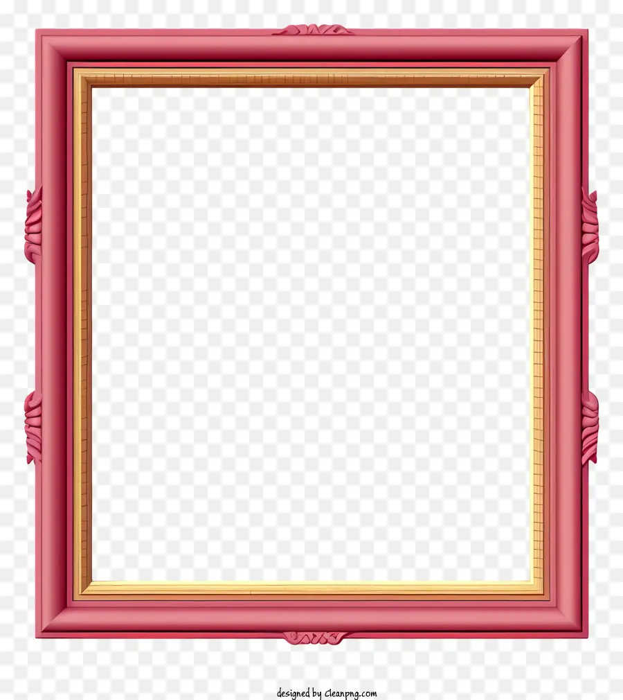 khung màu hồng - Khung trang trí trống với viền vàng trên nền đen