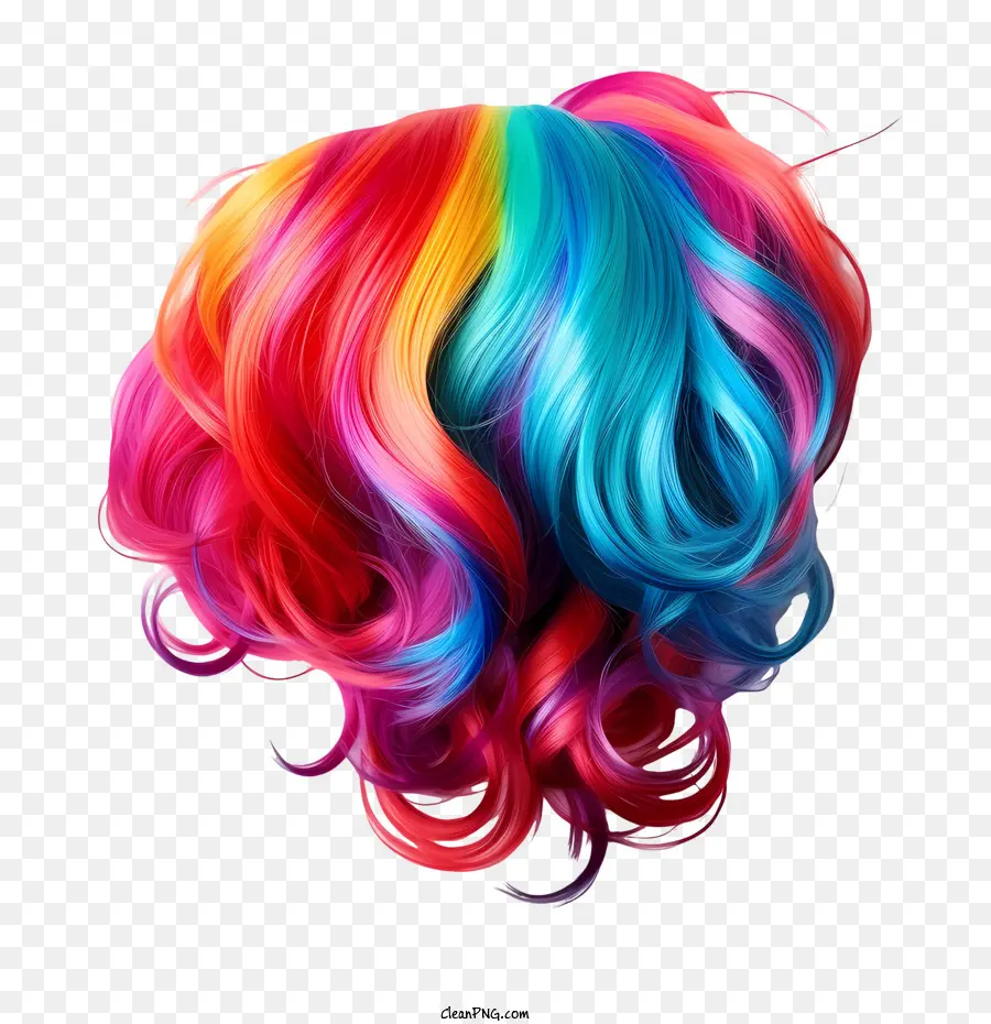 Big Wig Day Colorful Wavy Vibrant Lively - 