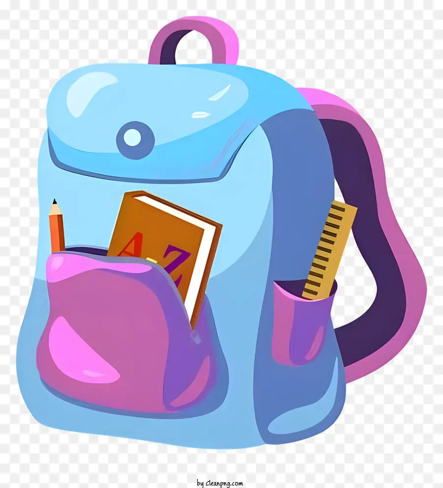 Rucksack -Rucksackbücher Gegenstände hellblau - Rucksack mit Büchern und Gegenständen, hellblau/rosa